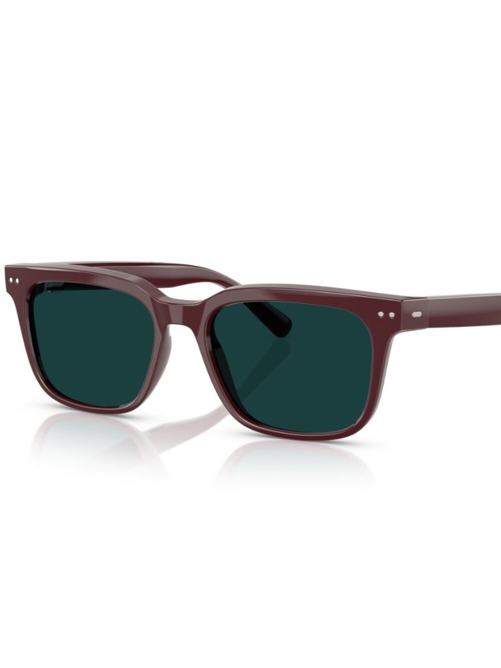 Nuance Audio Square Hearing Glasses, Shiny Burgundy Frame, Emerald Transitions L